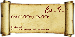 Csiffáry Iván névjegykártya