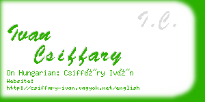 ivan csiffary business card